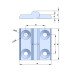 Detachable stainless steel hinge 60x60 mm FY2715-0606-HLI