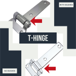 Stainless Steel T-Hinge for GRP Enclosures — Bushes, Gaps, Length Options, and Target Price