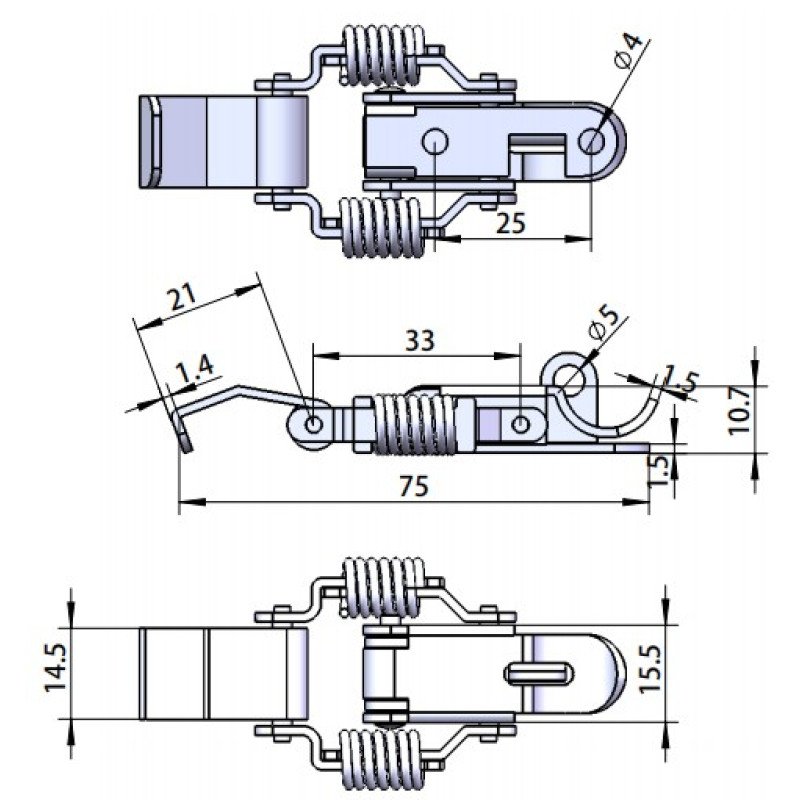 FY012-G1 Toggle Latch | Stainless Steel Cabinet Latch | Padlocking ...