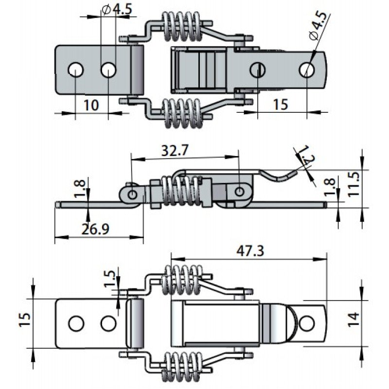 Spring Loaded Toggle Latch | Stainless Steel Box Latch