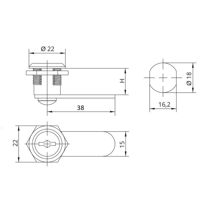 Letter box cam locks 16 mm with key alike wholesale in UK at | FACTORY YARD