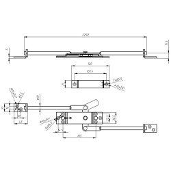 Three points locking spring loaded latch kit FY 2290-6070-RRL