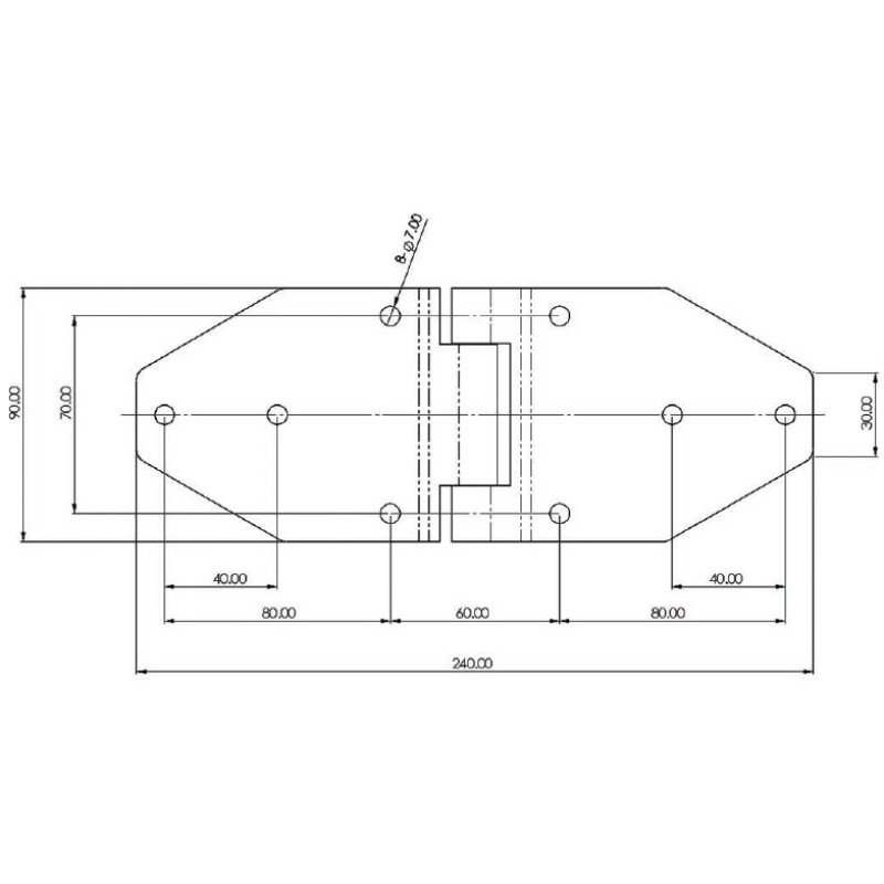 Butt symmetric hinge FY2715-0240-FS