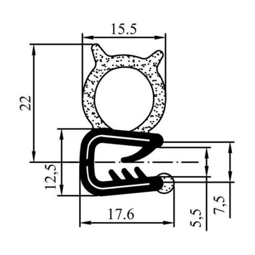 Sealing profile with a flipper A1.035