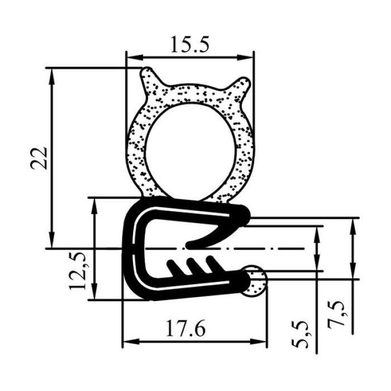 Sealing profile with a flipper A1.035