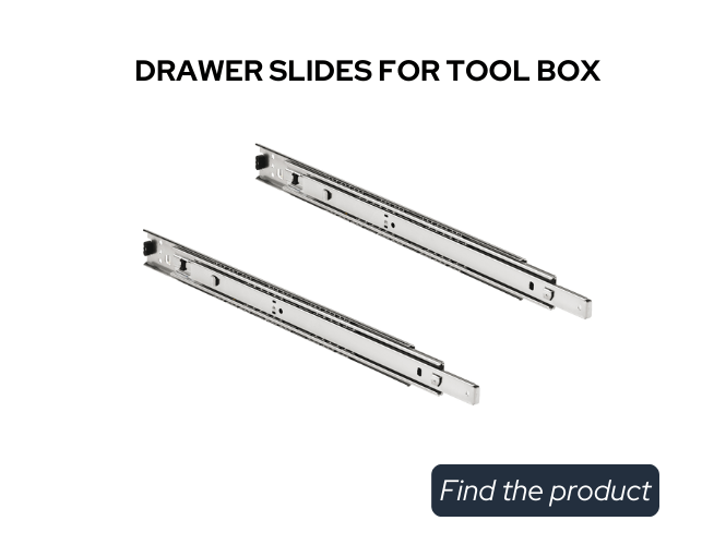 Heavy duty drawer slides for tool boxes and metal drawers